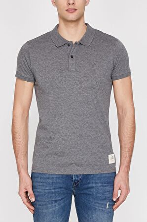 Erkek Gri Polo Yaka T-Shirt 9YAM12032LK