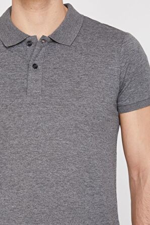 Erkek Gri Polo Yaka T-Shirt 9YAM12032LK