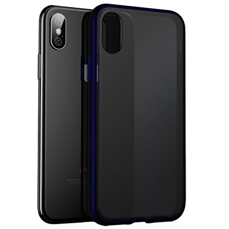 BİKAPAK ELIT ENIGMA IPHONE XS MAX FULL MAVİ KAPAK