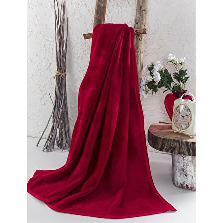 Komfort Home Tek Kişilik Polar Battaniye Bordo 160 x 220 cm