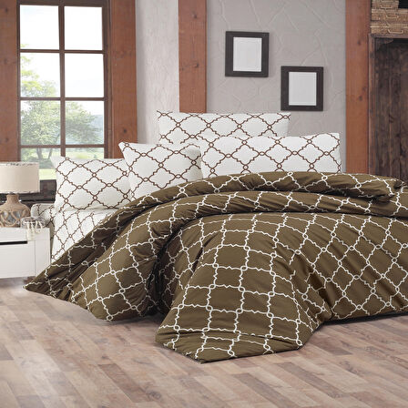 Komfort Home Tek Kişilik Ranforce Nevresim Takımı (Symbol Brown)