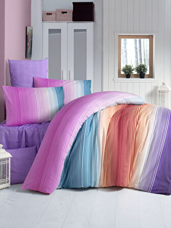 Komfort Home Çift Kişilik Polycotton Nevresim Takımı (Rainbow)