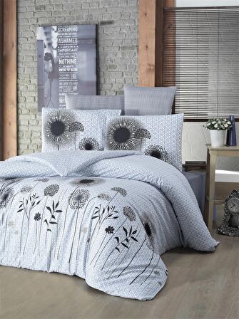 Komfort Home Çift Kişilik Polycotton Nevresim Takımı (White Black)