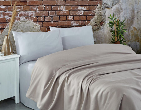 Komfort Home Çift Kişilik Ranforce %100 Pamuk Pike / Sütlü Kahve