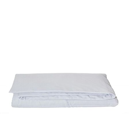 Komfort Home Çift Kişilik Çizgili Pamuk Saten Nevresim / Beyaz