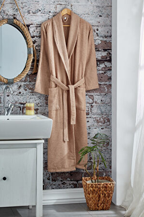Komfort Home Pamuklu Bornoz - S Beden - Kahverengi