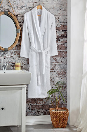 Komfort Home Pamuklu Bornoz - XL Beden - Beyaz