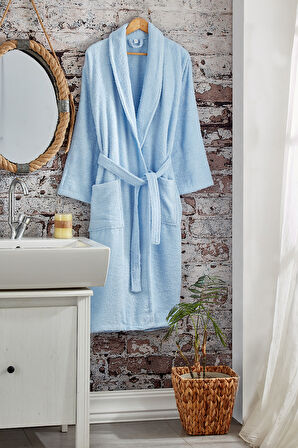 Komfort Home Pamuklu Bornoz - XL Beden - Mavi