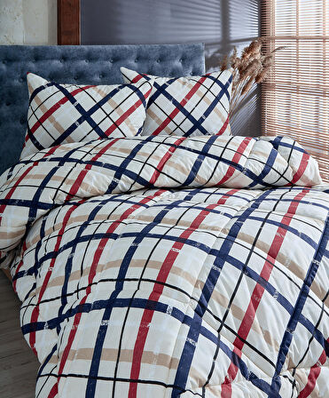 Komfort Home Tek Kişilik Baskılı Pamuklu Silikon Yorgan + Yastık / P2