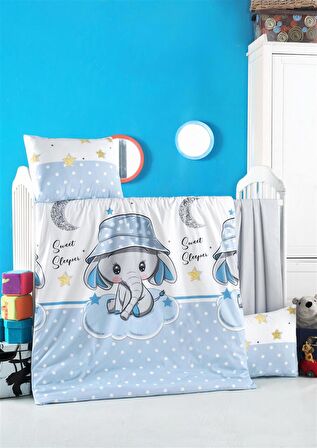 Komfort Home Bebek Uyku Seti %100 Pamuk / Elephant