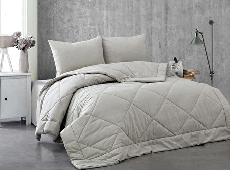 Komfort Home Çift Kişilik %100 Pamuk Kumaş Silikon Dolgulu Yorgan Seti / G3