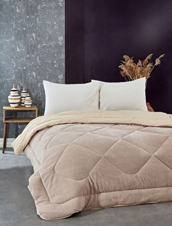 Komfort Home Çift Kişilik Welsoft Yorgan Çift Taraflı / Sütlü Kahve 195x215 cm