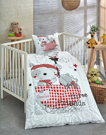 Komfort Home %100 Pamuk Kumaş Bebek Yorgan + Yastık Seti - CORSAN
