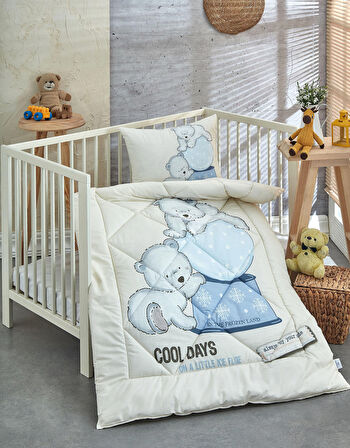 Komfort Home %100 Pamuk Kumaş Bebek Yorgan + Yastık Seti - FROZEN
