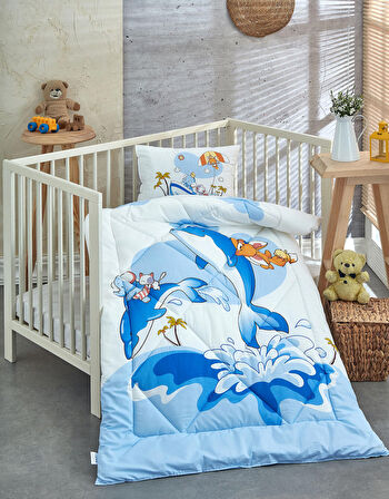 Komfort Home %100 Pamuk Kumaş Bebek Yorgan + Yastık Seti - OCEAN
