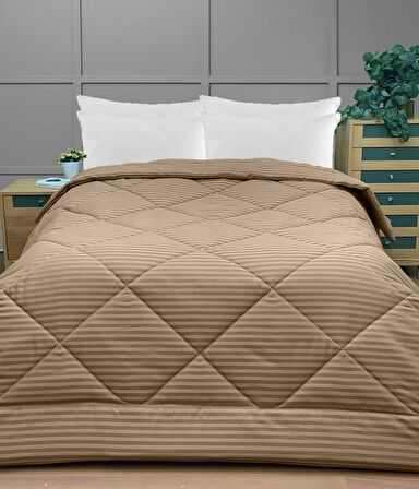 Komfort Home Tek Kişilik Çizgili Polycotton Saten Lüx Renkli Yorgan