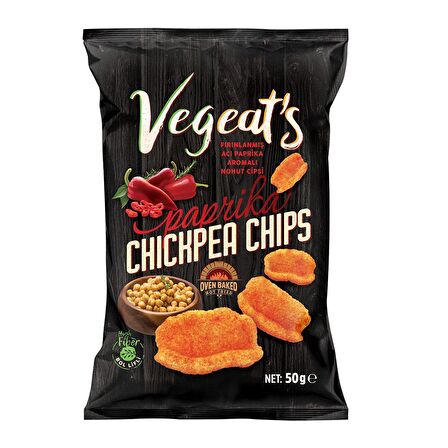 Acı Paprikalı Fırınlanmış Nohut Cipsi (50 gr) - Vegeat's