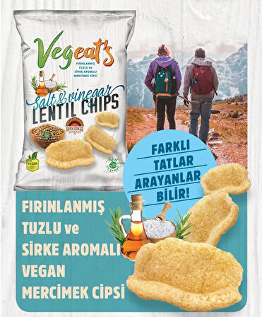 Vegeat’s Fırınlanmış Tuzlu ve sirke Aromalı Mercimek Cipsi (6 x 50GR)