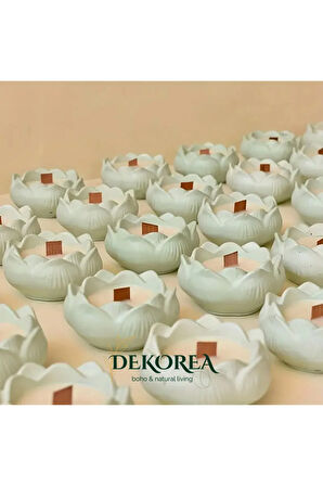 Dekorea Home Lotus Taş Tozu Mumluk – El Yapımı Aromaterapi Mum