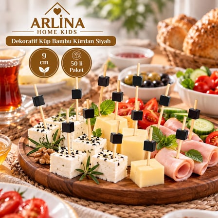 Dekoratif Küp Bambu Kürdan Siyah 12 cm 50'li paket