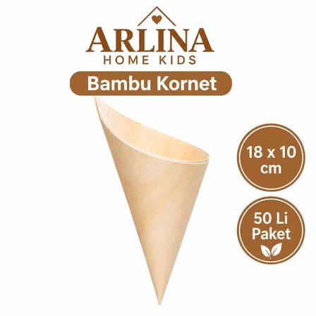 Arlina Home Kids Bambu Sunum Korneti 18x10 cm 50'li Paket