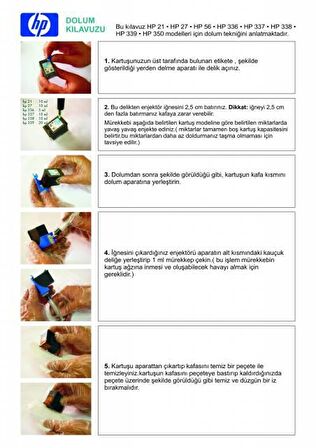 HP 652 UYUMLU RENKLİ KARTUŞ Kolay Dolum Seti -HP DeskJet Ink Advantage 3636-4535-3835-2135-3635-4676