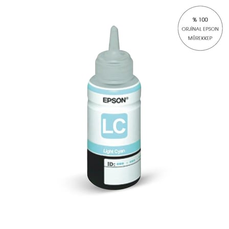 Epson T6735 Orijinal Açık Mavi Light Cyan Mürekkep 70 ml L800 L810 L850 L1800