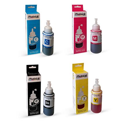 EPSON  EcoTank L382 için 4renk 1 Takım Photoink Mürekkep