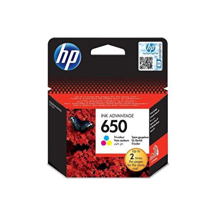 HP 650 Renkli Orjinal Kartuş (CZ102AE) 1015 / 1515 / 1516 / 2545 / 2546