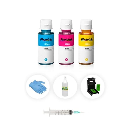 HP Deskjet 3740 / 3743 / 3744 / 3745 / 3747 / 3748  Photoink PLUS renkli kartuş dolum seti