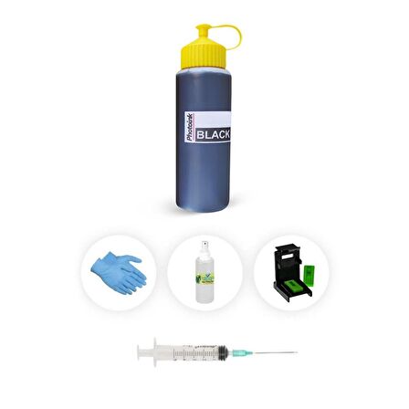 Hp PhotoSmart 1215  500ML Photoink PLUS Siyah Kartuş Dolum Set 