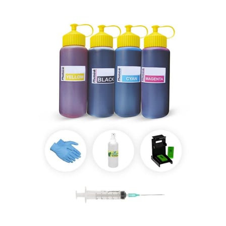 Canon TS3150 için 4 RENK 500ML  Photoink PLUS Siyah ve Renkli Kartuş Dolum Seti