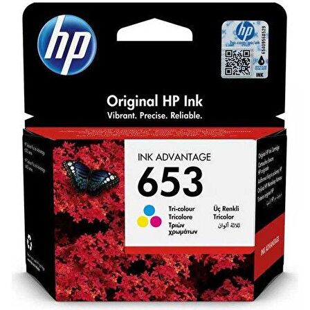 Hp 653 3YM74AE Renkli Orjinal Kartuş / Hp Deskjet 6075 / 6475