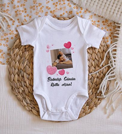 Kişiye Özel Fotoğraflı Bebek Body Zıbın - Model 1