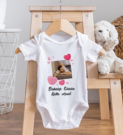 Kişiye Özel Fotoğraflı Bebek Body Zıbın - Model 1