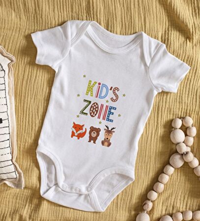 BK Kids Kids Zone Tasarımlı Bebek Body Zıbın - Model 1