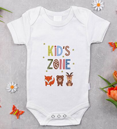 BK Kids Kids Zone Tasarımlı Bebek Body Zıbın - Model 1