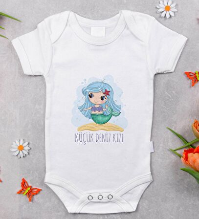 BK Kids Küçük Deniz Kızı Tasarımlı Bebek Body Zıbın - Model 1