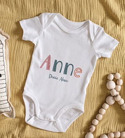 BK Kids İsimli Anne Tasarımlı Bebek Body Zıbın - Model 1