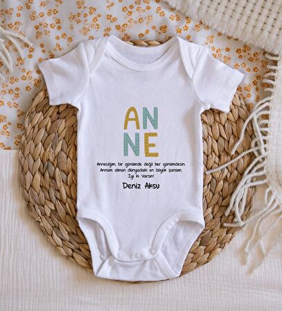BK Kids İsimli Anne Tasarımlı Bebek Body Zıbın - Model 2