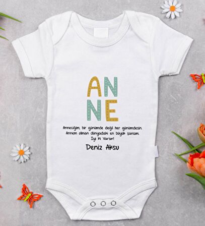 BK Kids İsimli Anne Tasarımlı Bebek Body Zıbın - Model 2