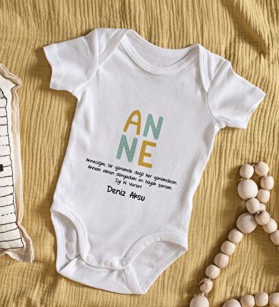 BK Kids İsimli Anne Tasarımlı Bebek Body Zıbın - Model 2