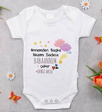 BK Kids İsimli Babaannem Tasarımlı Bebek Body Zıbın - Model 1