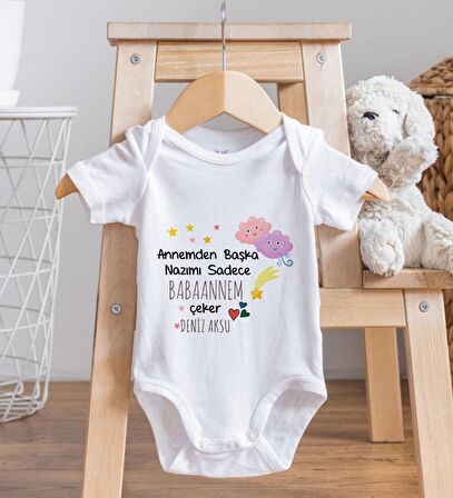 BK Kids İsimli Babaannem Tasarımlı Bebek Body Zıbın - Model 1