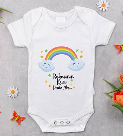BK Kids İsimli Babasının Kızı Tasarımlı Bebek Body Zıbın - Model 1