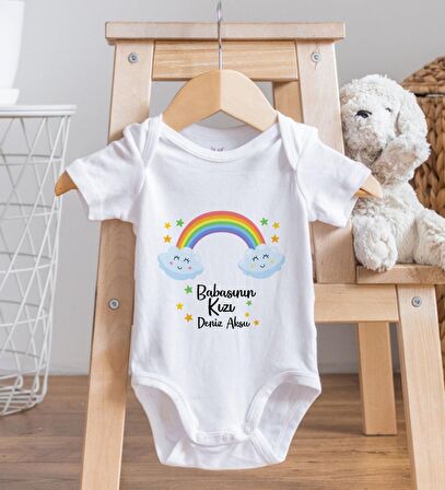 BK Kids İsimli Babasının Kızı Tasarımlı Bebek Body Zıbın - Model 1