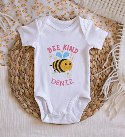 BK Kids İsimli Bee Kind Tasarımlı Bebek Body Zıbın - Model 1