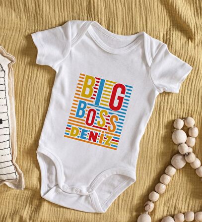 BK Kids İsimli Big Boss Tasarımlı Bebek Body Zıbın - Model 1