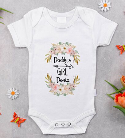 BK Kids İsimli Daddy's Girl Tasarımlı Bebek Body Zıbın - Model 1