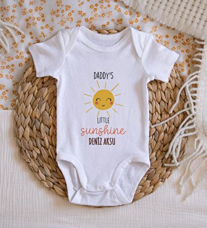 BK Kids İsimli Daddy's Little Sunshine Tasarımlı Bebek Body Zıbın - Model 1